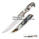 The USA American Bald Eagle Scene on Scabbard White / Bowie Chrome Hunting Knife
